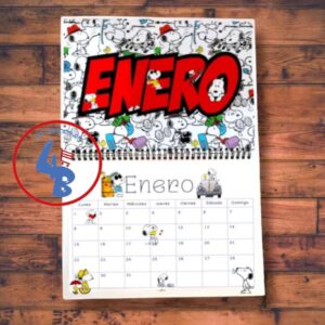 Calendario Planeador  de Snoopy Argollado de Pared o Escritorio