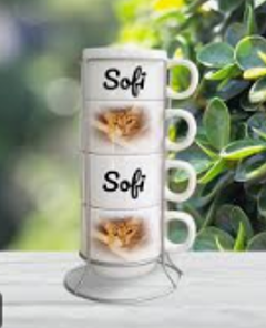 Mug Apilable x 4 Personalizados con Caja - Imagen 5