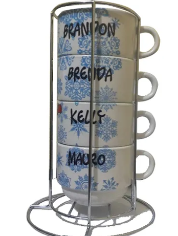 Mug Apilable x 4 Personalizados con Caja - Imagen 4