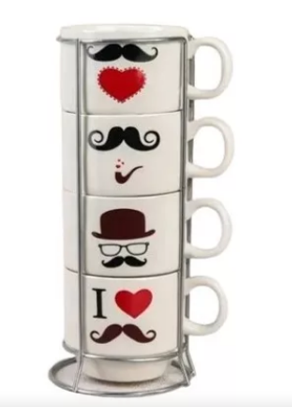 Mug Apilable x 4 Personalizados con Caja - Imagen 6