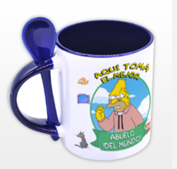 Mug con Cuchara Personalizado Color Interno