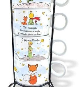 Mug Apilable x 4 Personalizados con Caja