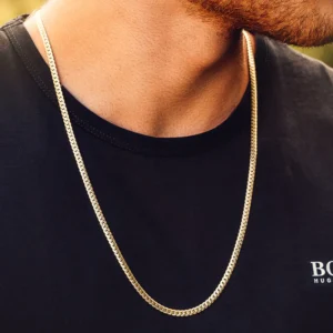 Cadena Flat Curbe Dorada