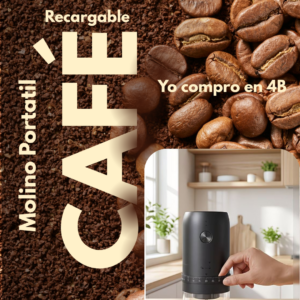 Molinillo de Café Eléctrico Recargable Portátil USB-C con 40 Niveles de Molienda