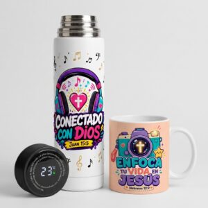 Termo Digital Con Mug Enfocado y Conectado