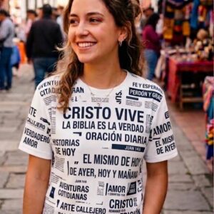 Camiseta Estampado Tipo Periódico